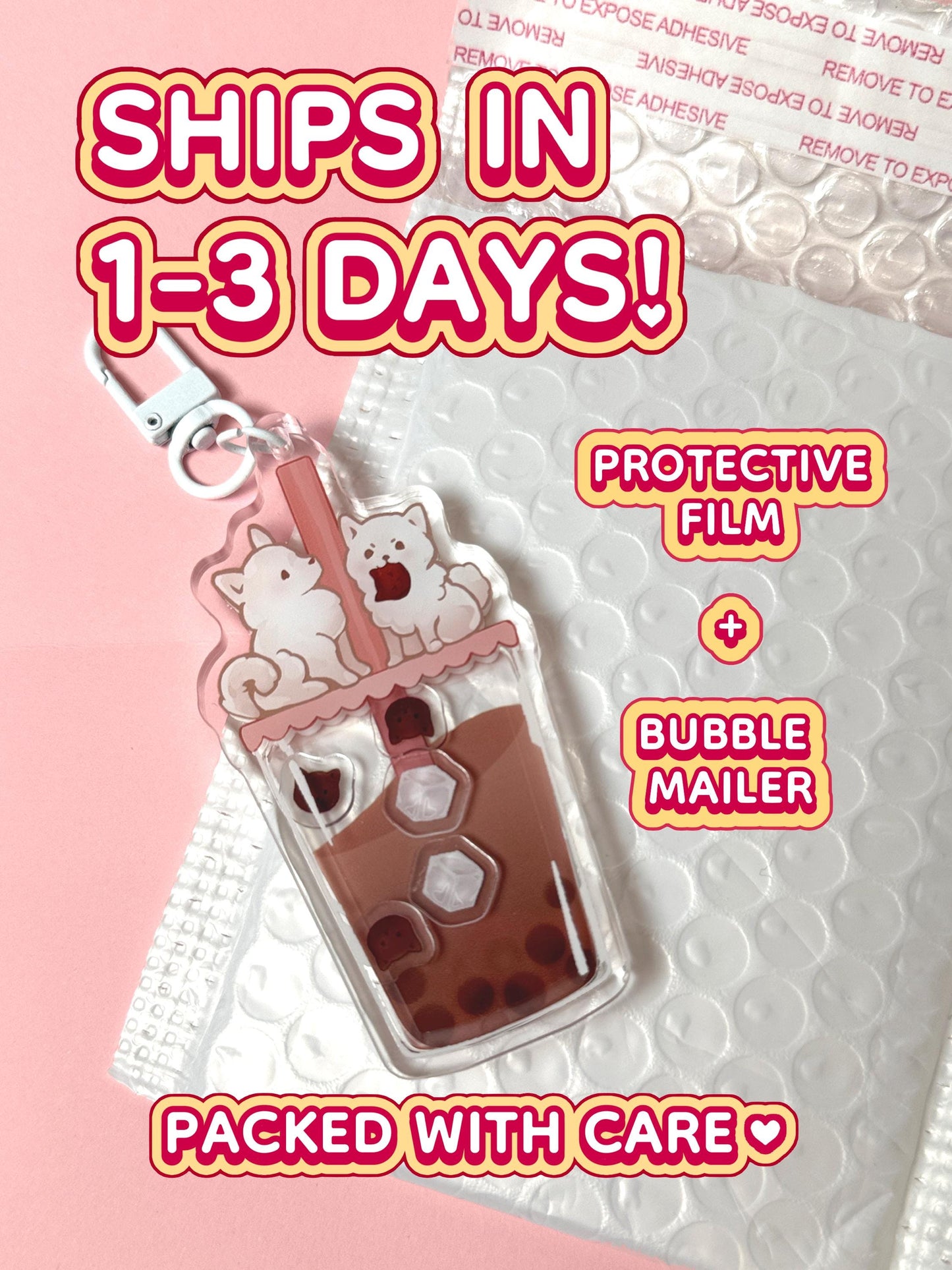 Bubble Tea Keychain - Acrylic Shaker Keychain