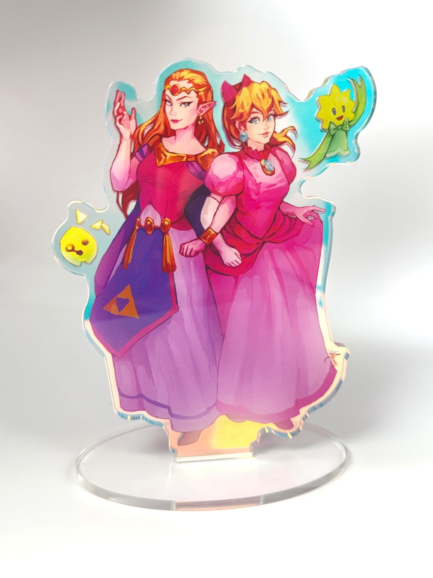Princess Zelda and Princess Peach - Rainbow Acrylic Standee