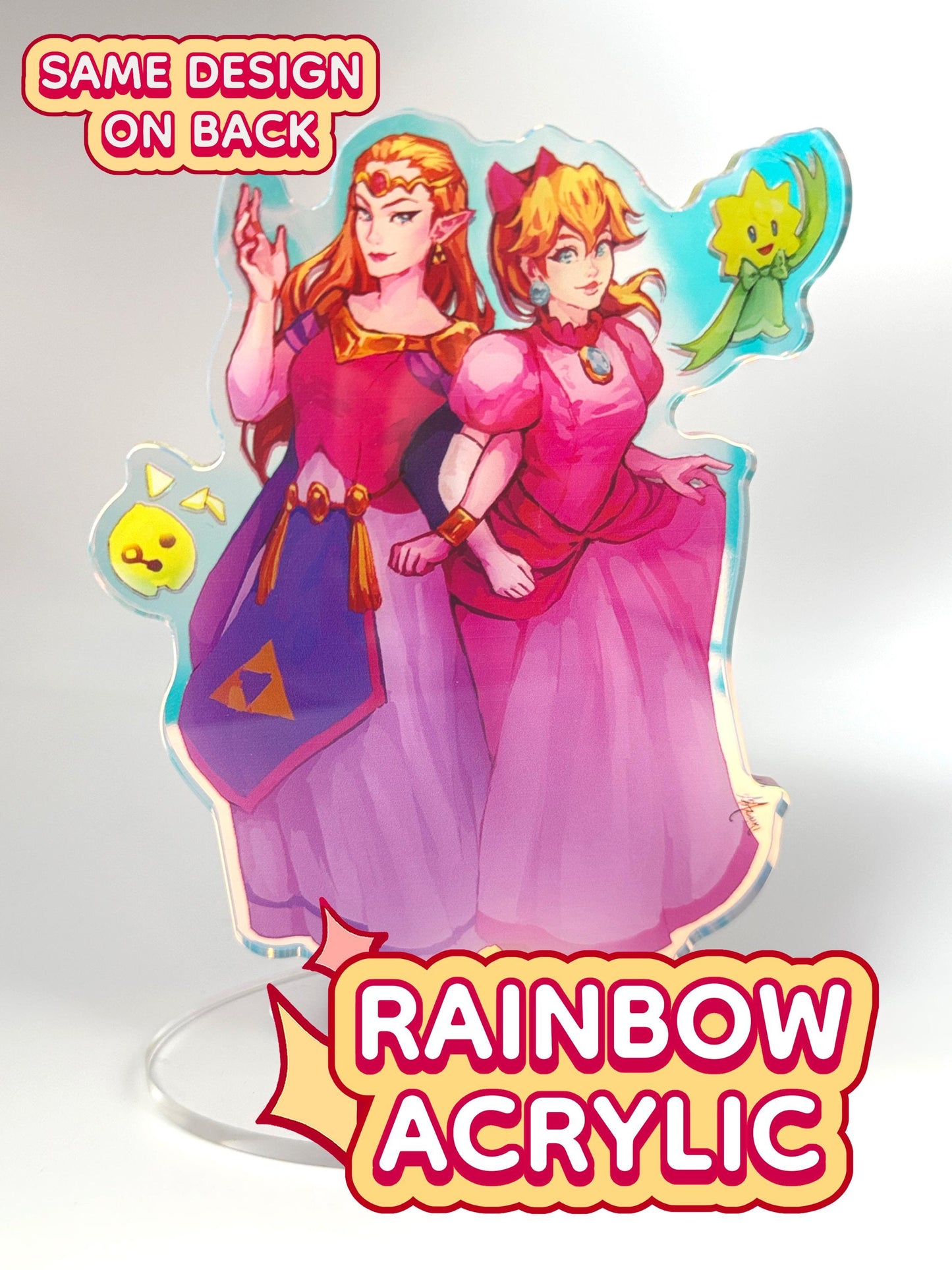 Princess Zelda and Princess Peach - Rainbow Acrylic Standee
