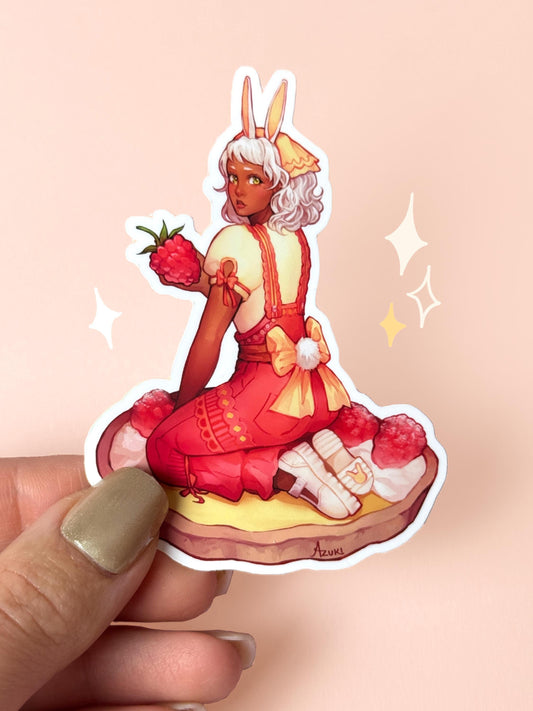 Lemon Raspberry Tart Girl  - Waterproof Sticker