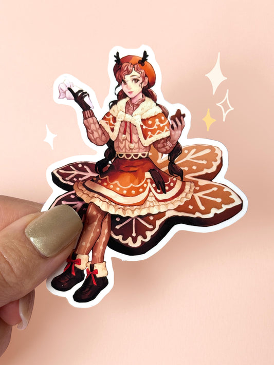 Gingerbread Girl - Waterproof Sticker
