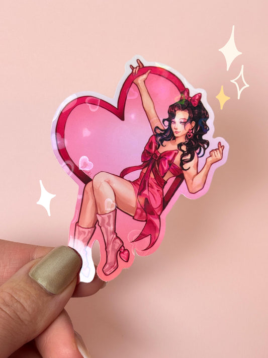 Valentine's Day Girl -  Holographic - Waterproof Sticker