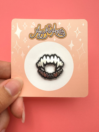 Bite Enamel Pin — Vampire Hard Enamel