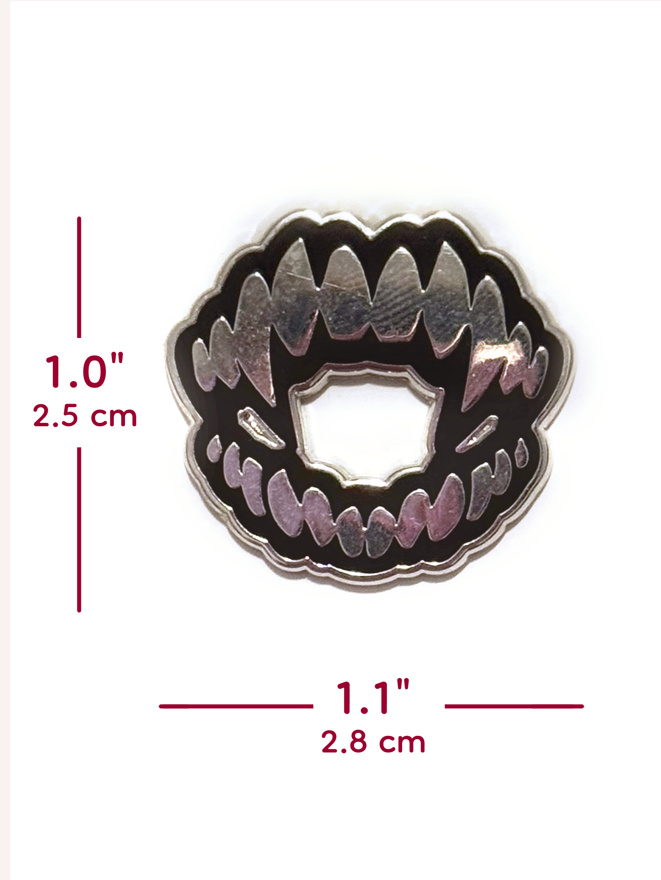 Bite Enamel Pin — Vampire Hard Enamel