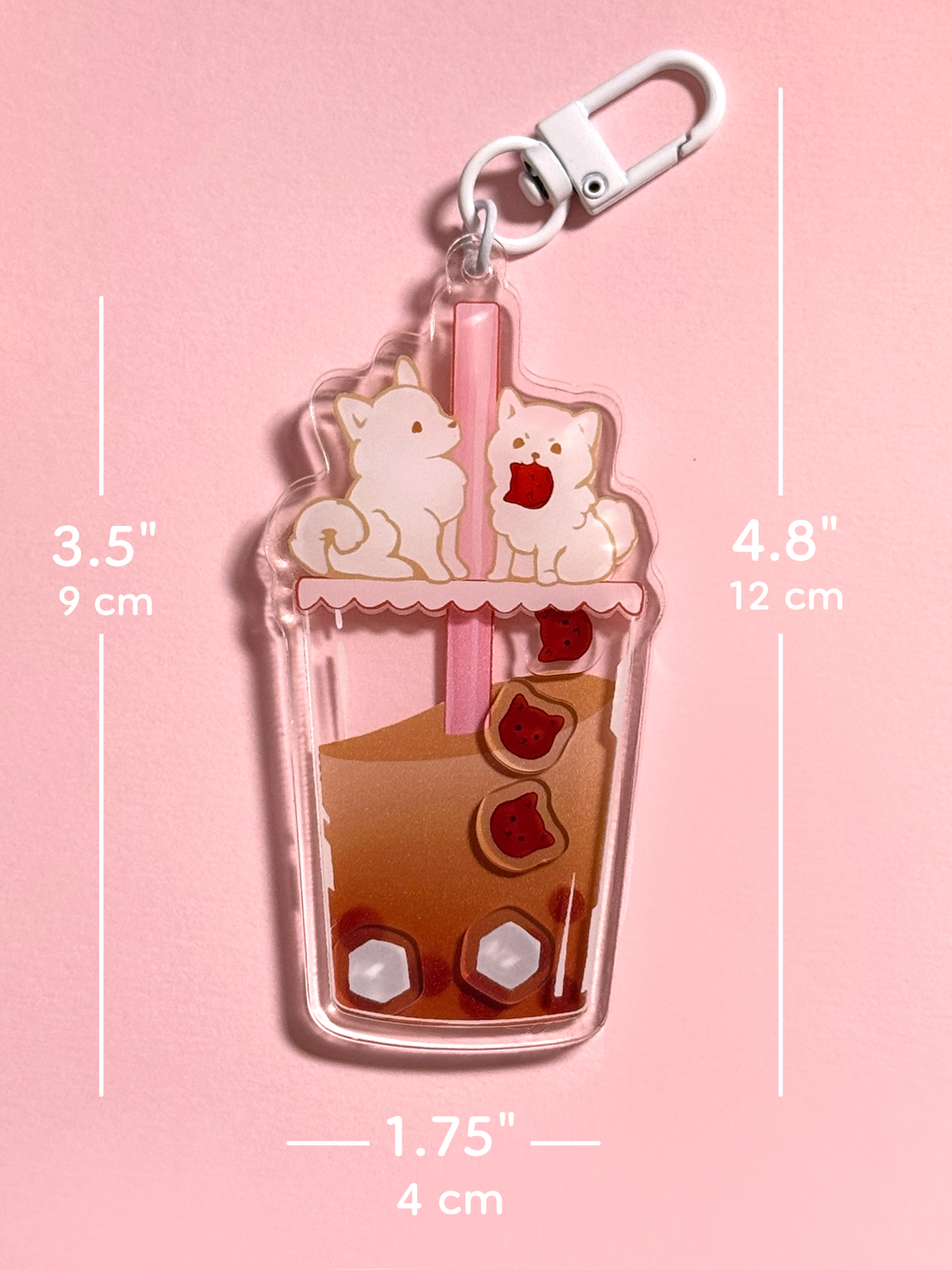 Bubble Tea Dogs Shaker Keychain — Boba Acrylic Charm