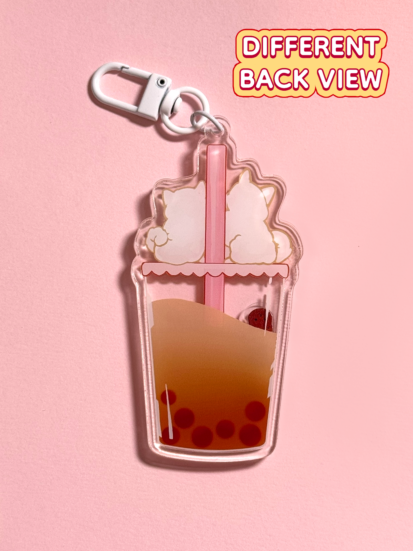 Bubble Tea Dogs Shaker Keychain — Boba Acrylic Charm