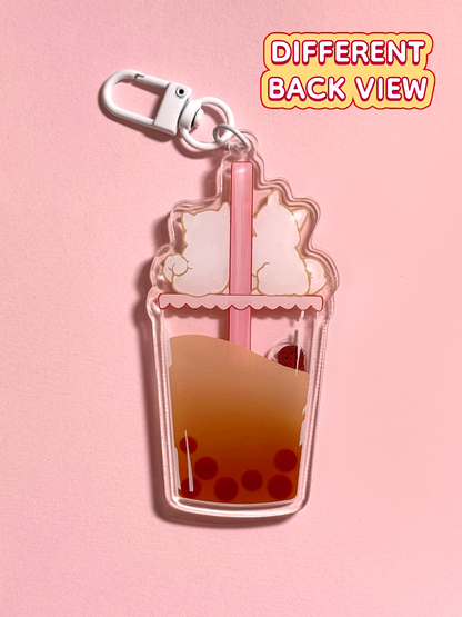 Bubble Tea Dogs Shaker Keychain — Boba Acrylic Charm