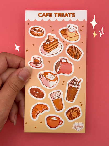 Cafe Treats Sticker Sheet - Waterproof Vinyl