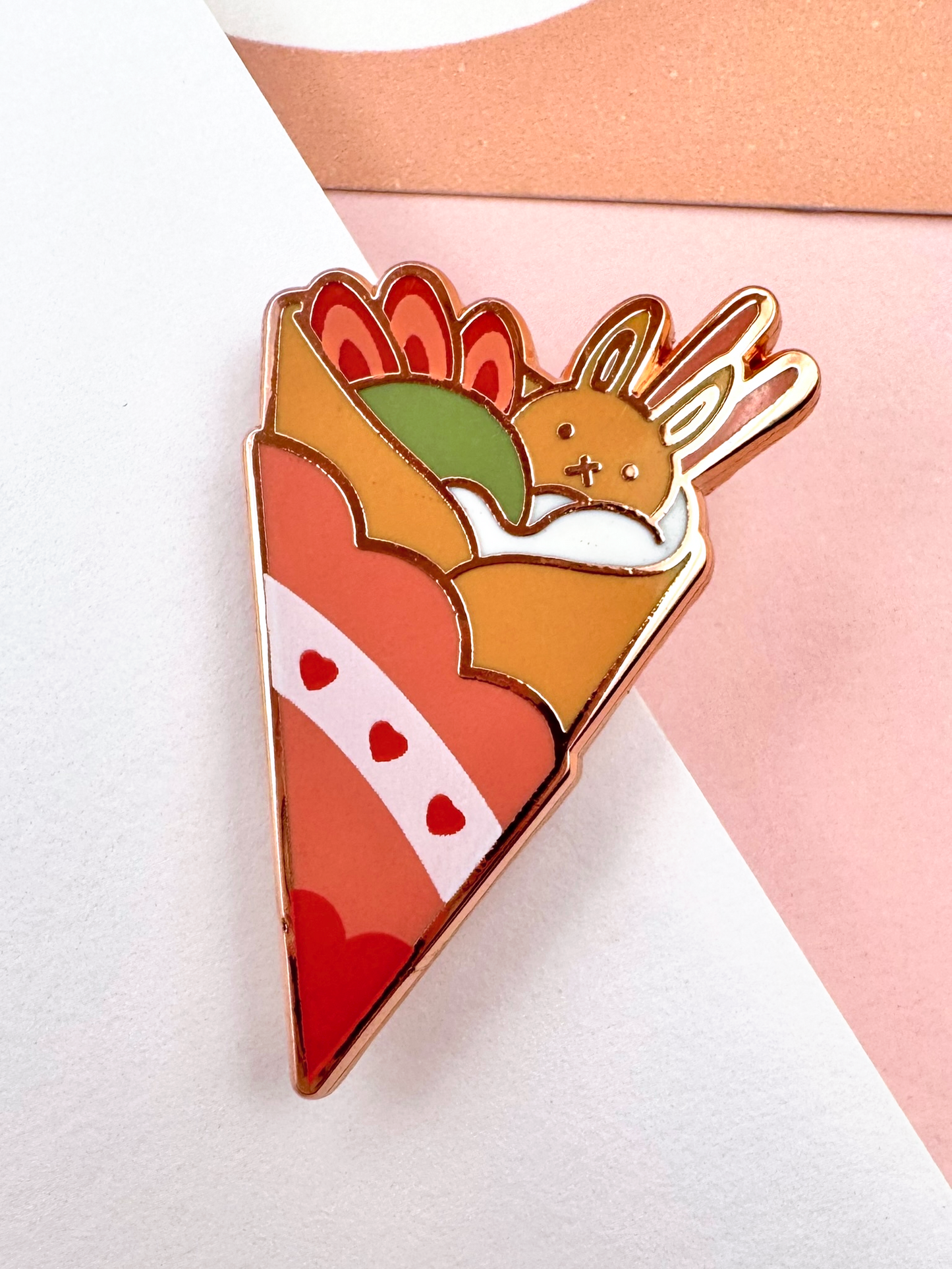 Bunny Crepe Enamel Pin — Hard Enamel