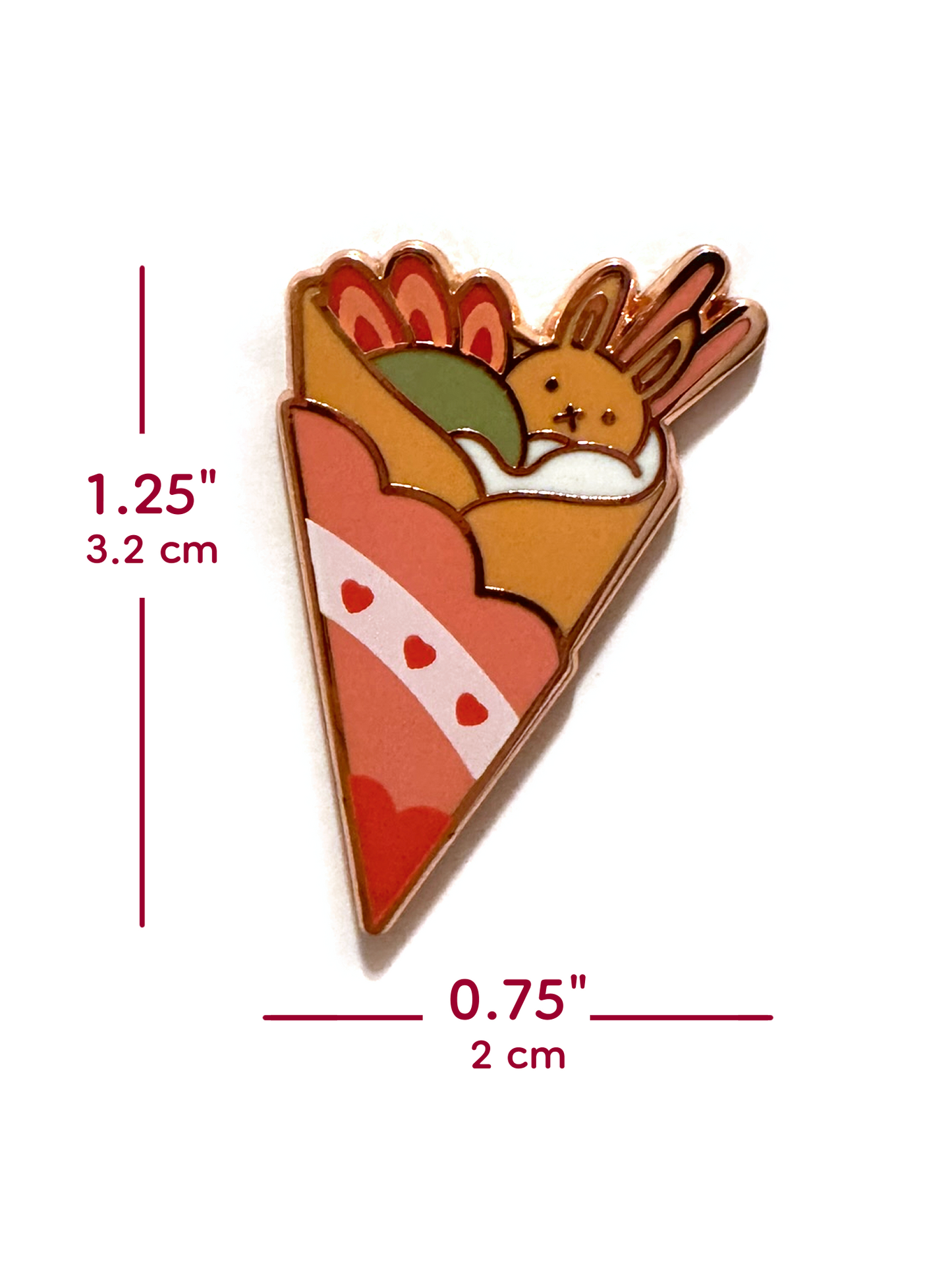 Bunny Crepe Enamel Pin — Hard Enamel