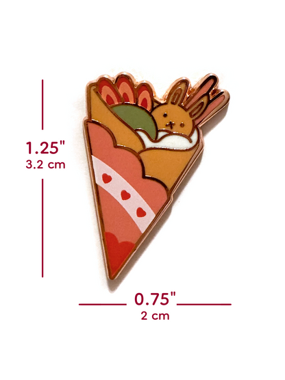 Bunny Crepe Enamel Pin — Hard Enamel