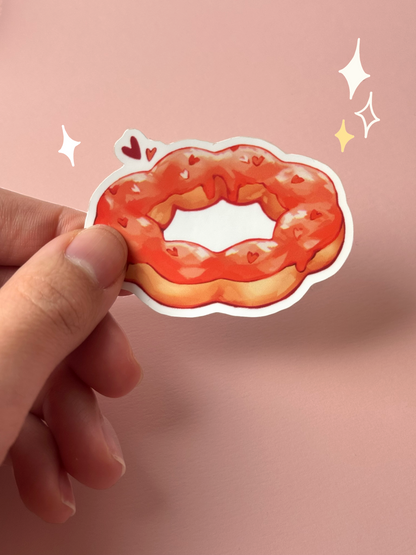 Strawberry Mochi Donut | Soft Touch Waterproof Sticker