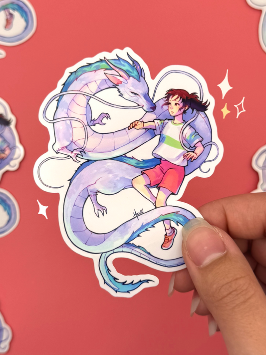Haku and Chihiro Sticker — Die-Cut Waterproof Vinyl