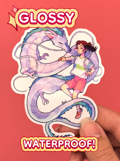 Haku and Chihiro Sticker — Die-Cut Waterproof Vinyl