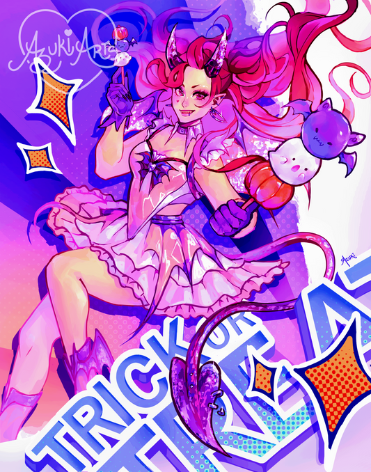 Halloween Azuki - Glossy Art Print