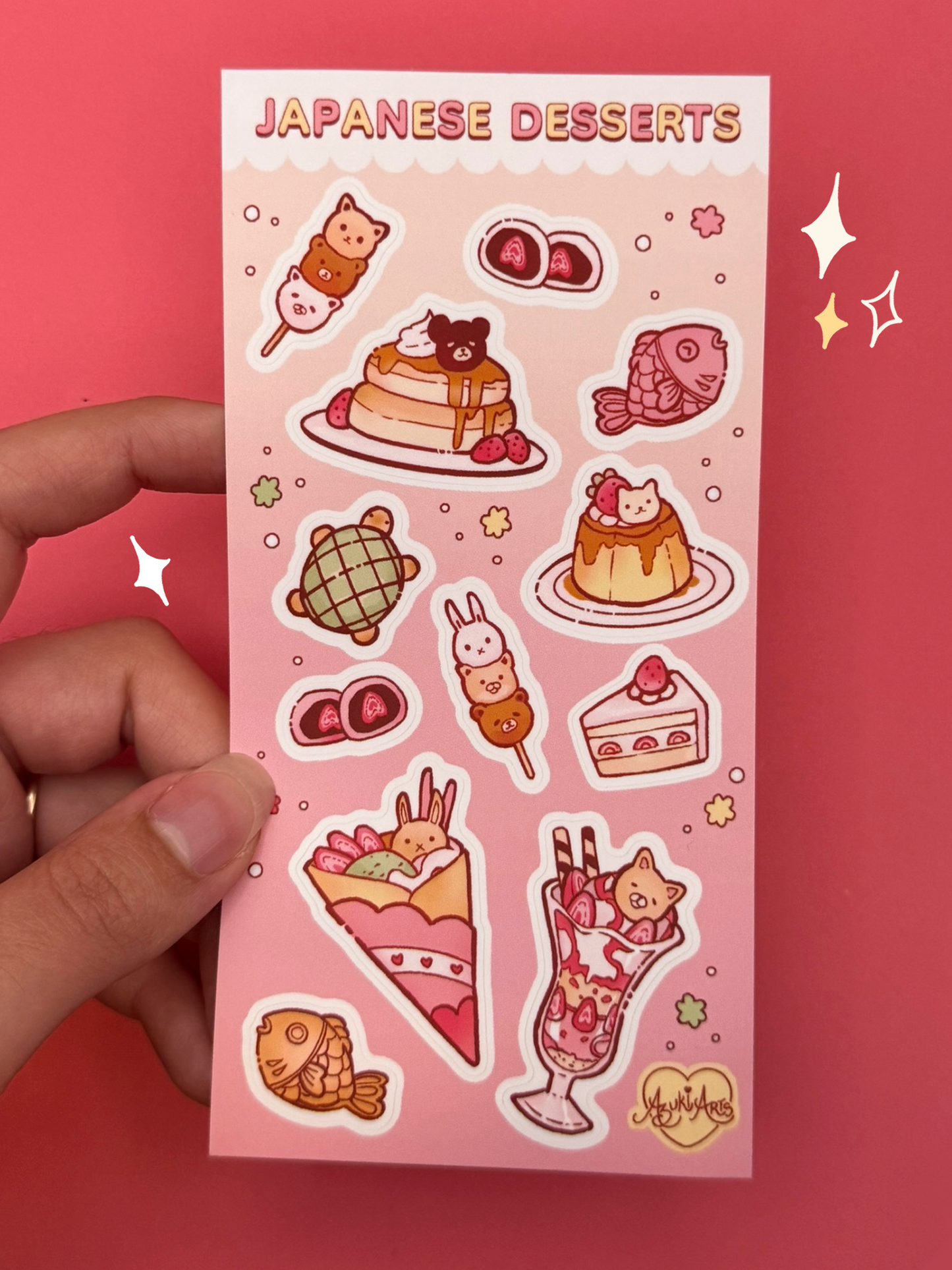 Japanese Desserts Sticker Sheet - Waterproof Vinyl