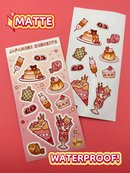 Japanese Desserts Sticker Sheet - Waterproof Vinyl