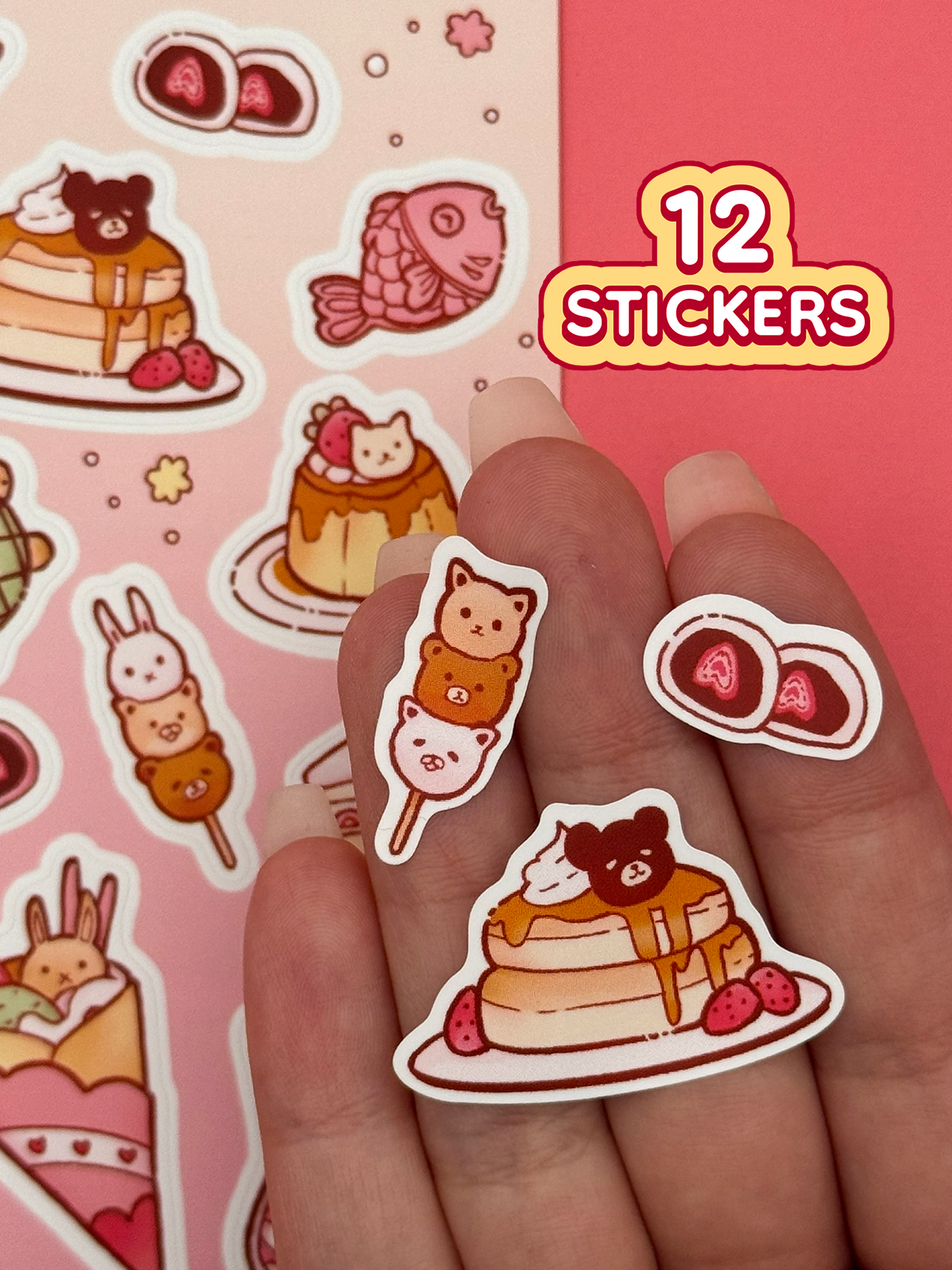 Japanese Desserts Sticker Sheet - Waterproof Vinyl