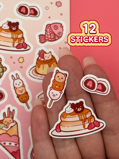 Japanese Desserts Sticker Sheet - Waterproof Vinyl