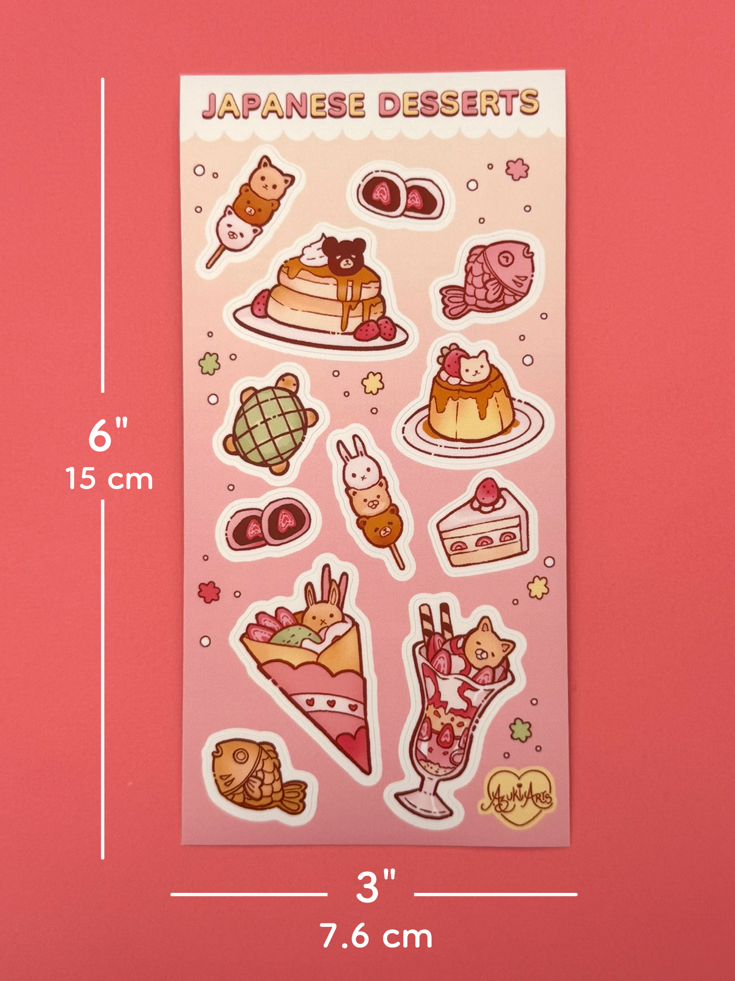 Japanese Desserts Sticker Sheet - Waterproof Vinyl