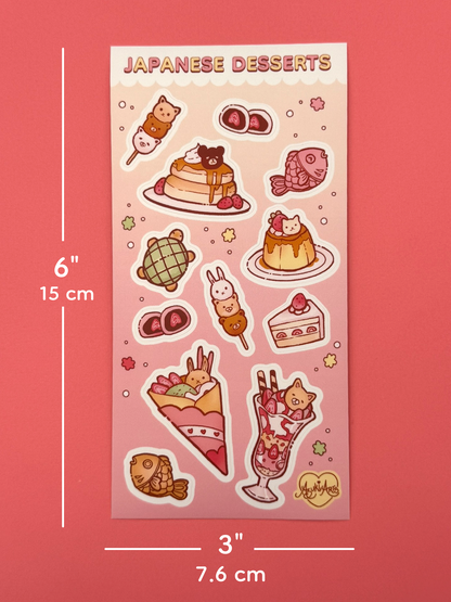 Japanese Desserts Sticker Sheet - Waterproof Vinyl