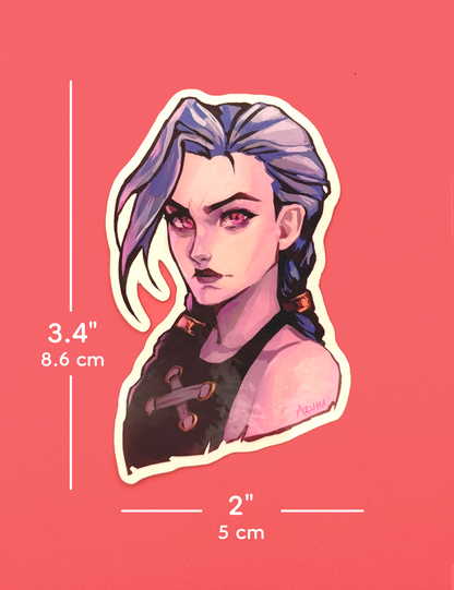 Jinx Arcane Sticker — League of Legends Die-Cut Waterproof Vinyl