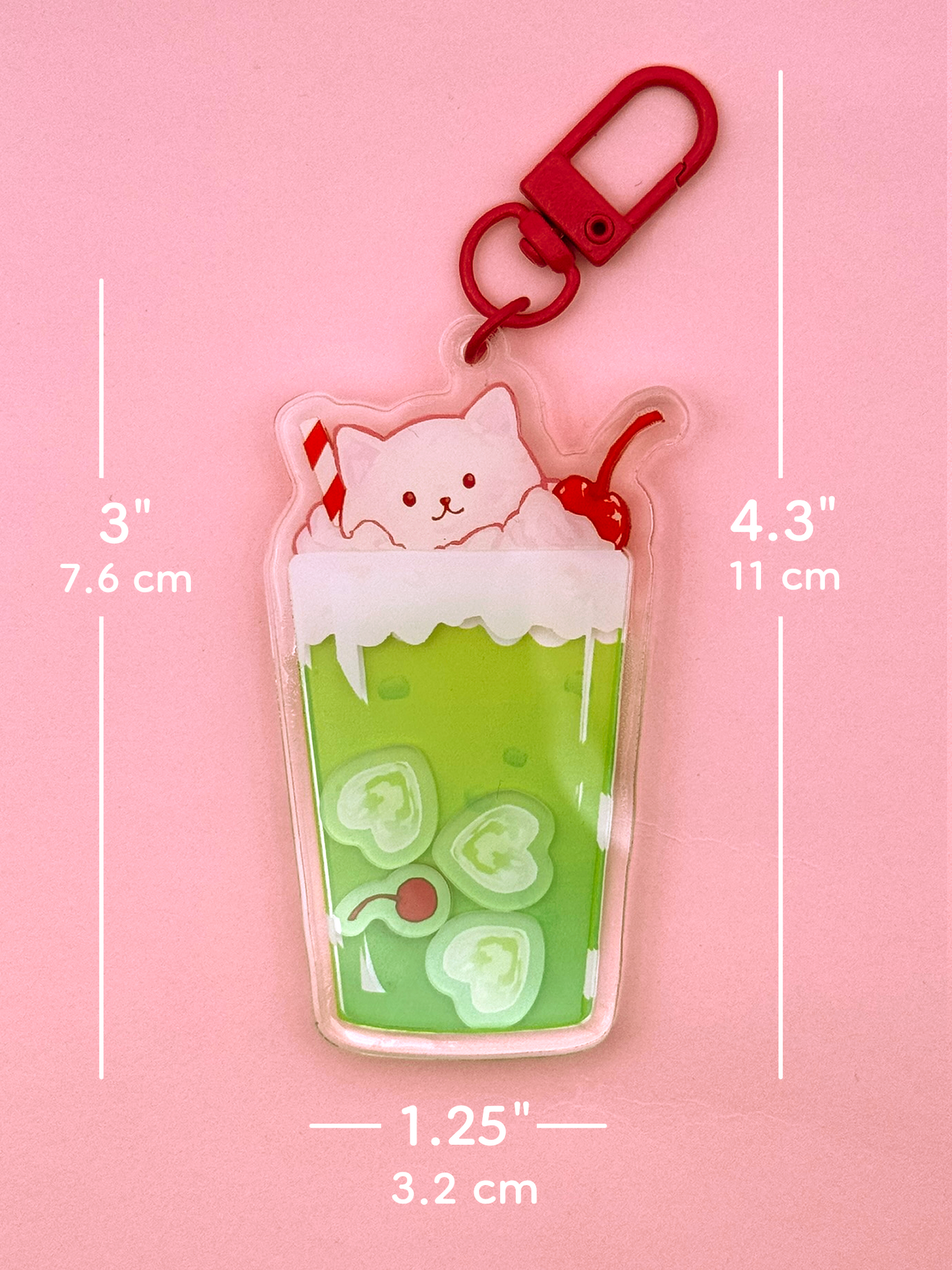 Melon Soda Pom Shaker Keychain — Acrylic Charm