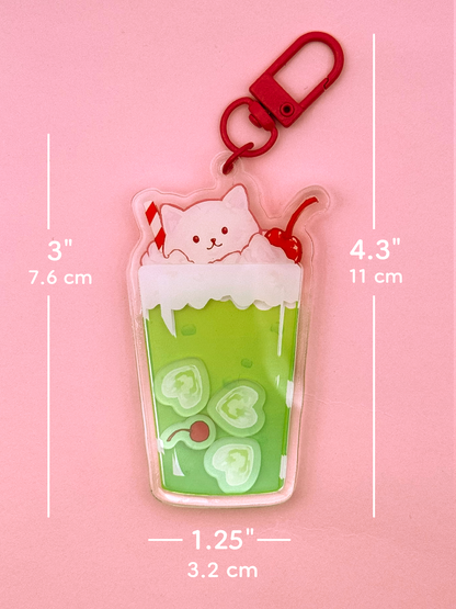 Melon Soda Pom Shaker Keychain — Acrylic Charm