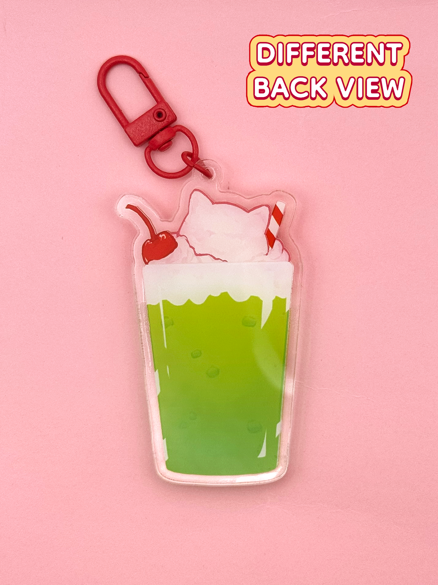 Melon Soda Pom Shaker Keychain — Acrylic Charm