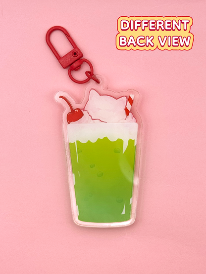 Melon Soda Pom Shaker Keychain — Acrylic Charm
