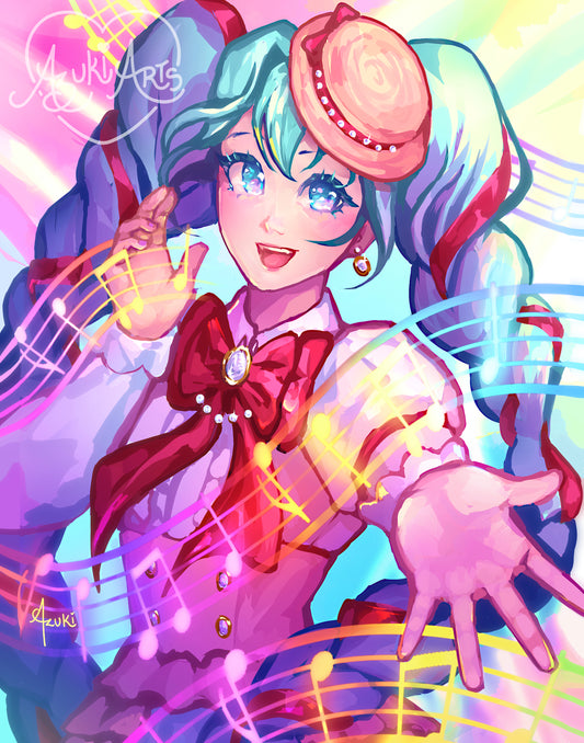 Rainbow Miku  - Glossy Art Print