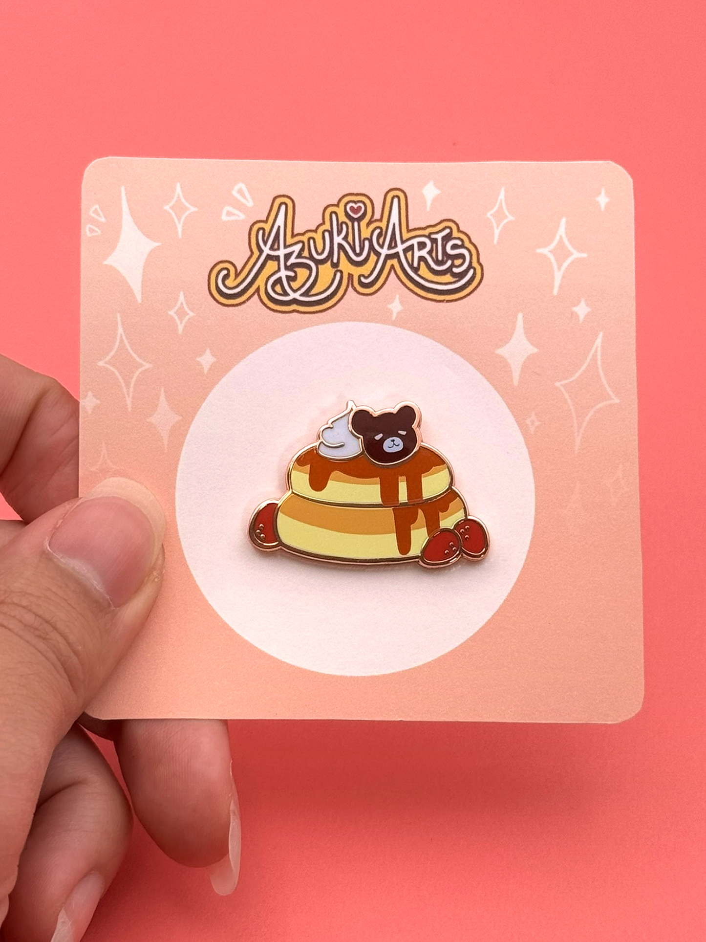 Bear Pancakes Enamel Pin — Hard Enamel
