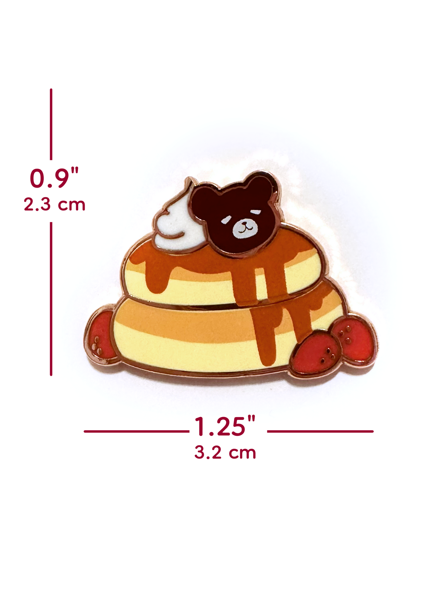Bear Pancakes Enamel Pin — Hard Enamel
