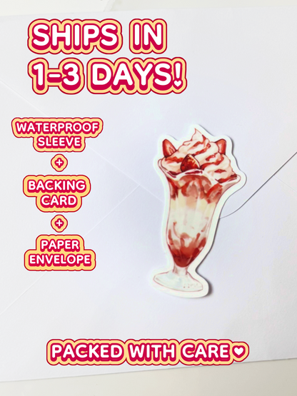 Strawberry Parfait | Soft Touch Waterproof Sticker