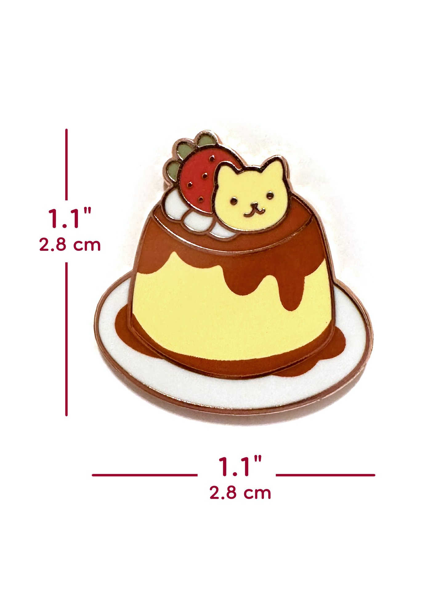 Cat Pudding Enamel Pin — Hard Enamel