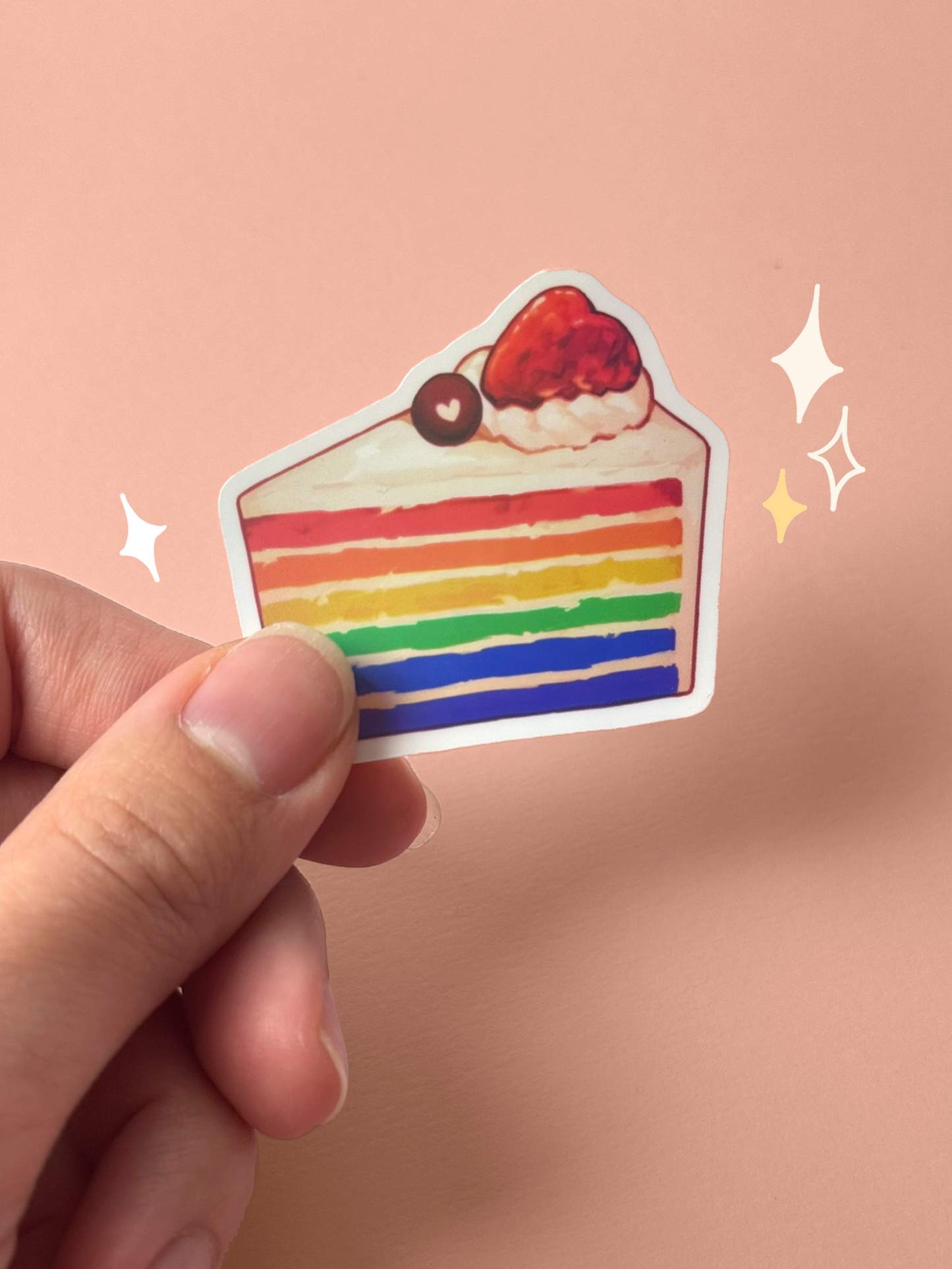 Rainbow Cake | Holographic Waterproof Sticker