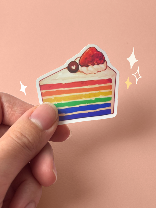 Rainbow Cake | Holographic Waterproof Sticker