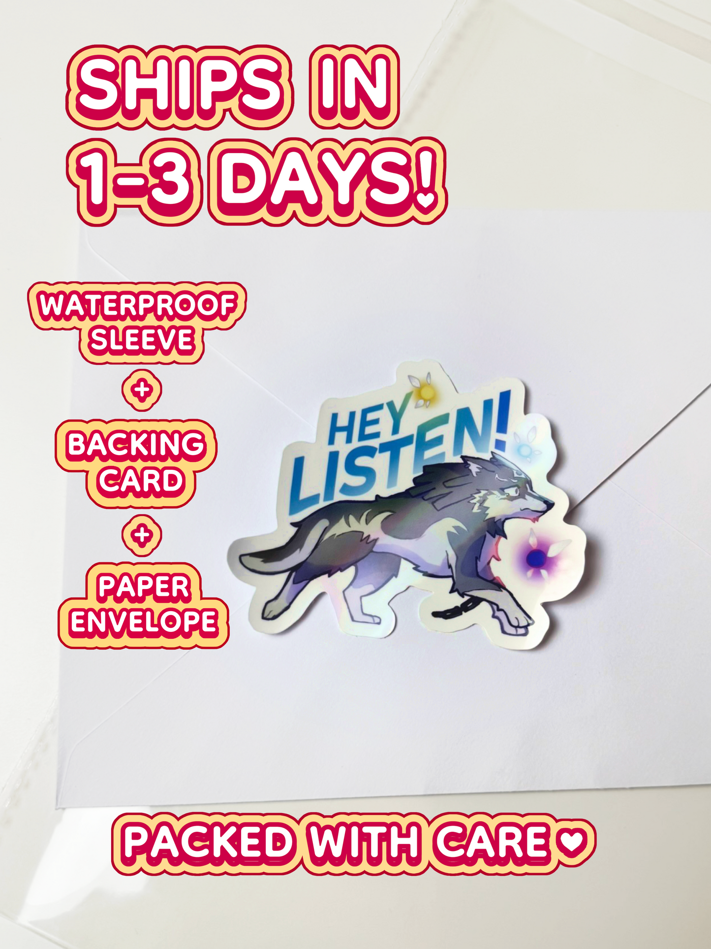 Wolf Link The Legend of Zelda Sticker — Twilight Princess Holographic Die-Cut Waterproof Vinyl