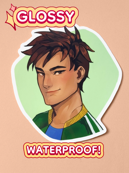 The Alex sticker is glossy and waterproof.
