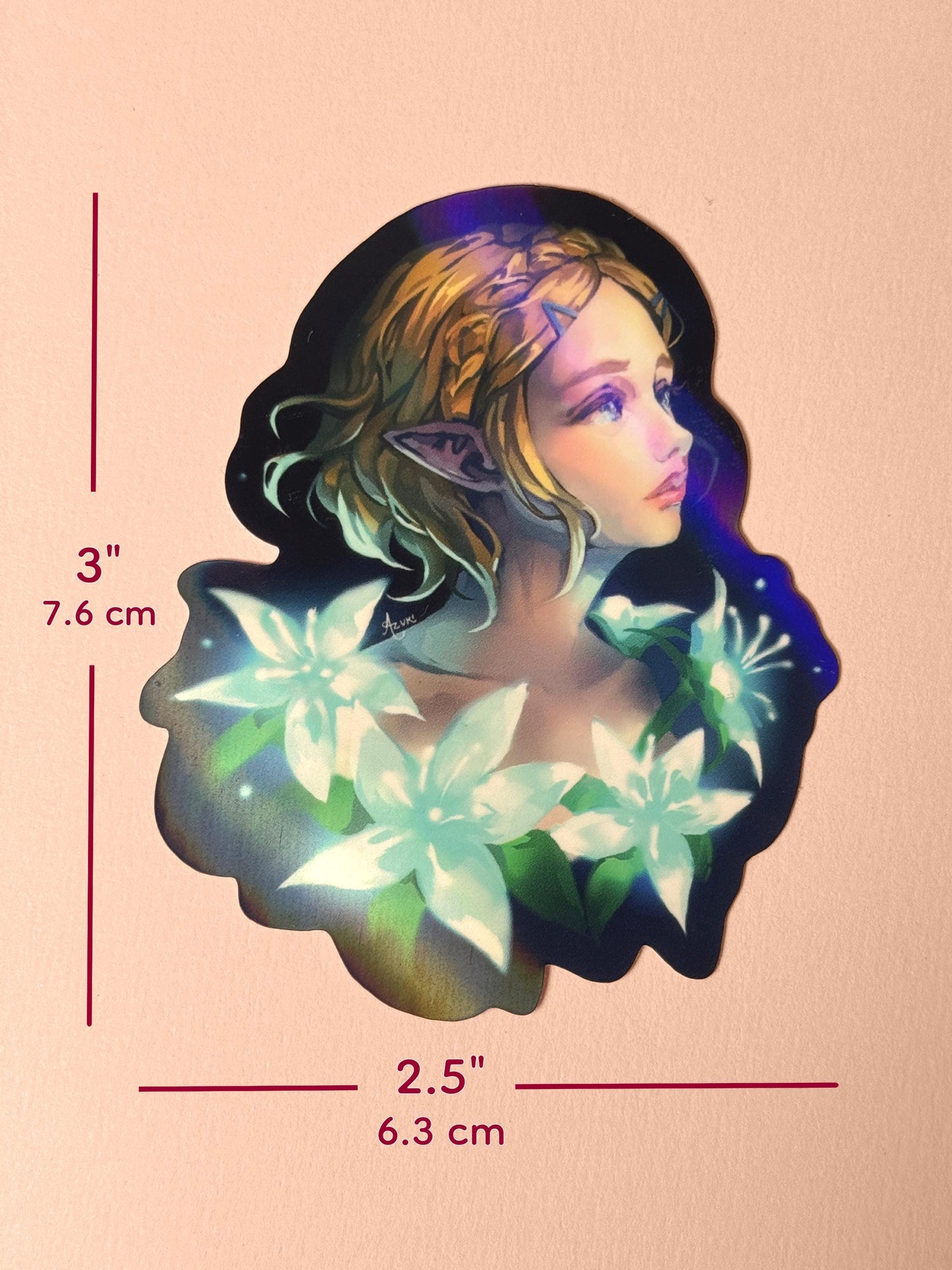 Princess Zelda - Gamer Art - Holographic - Waterproof Sticker