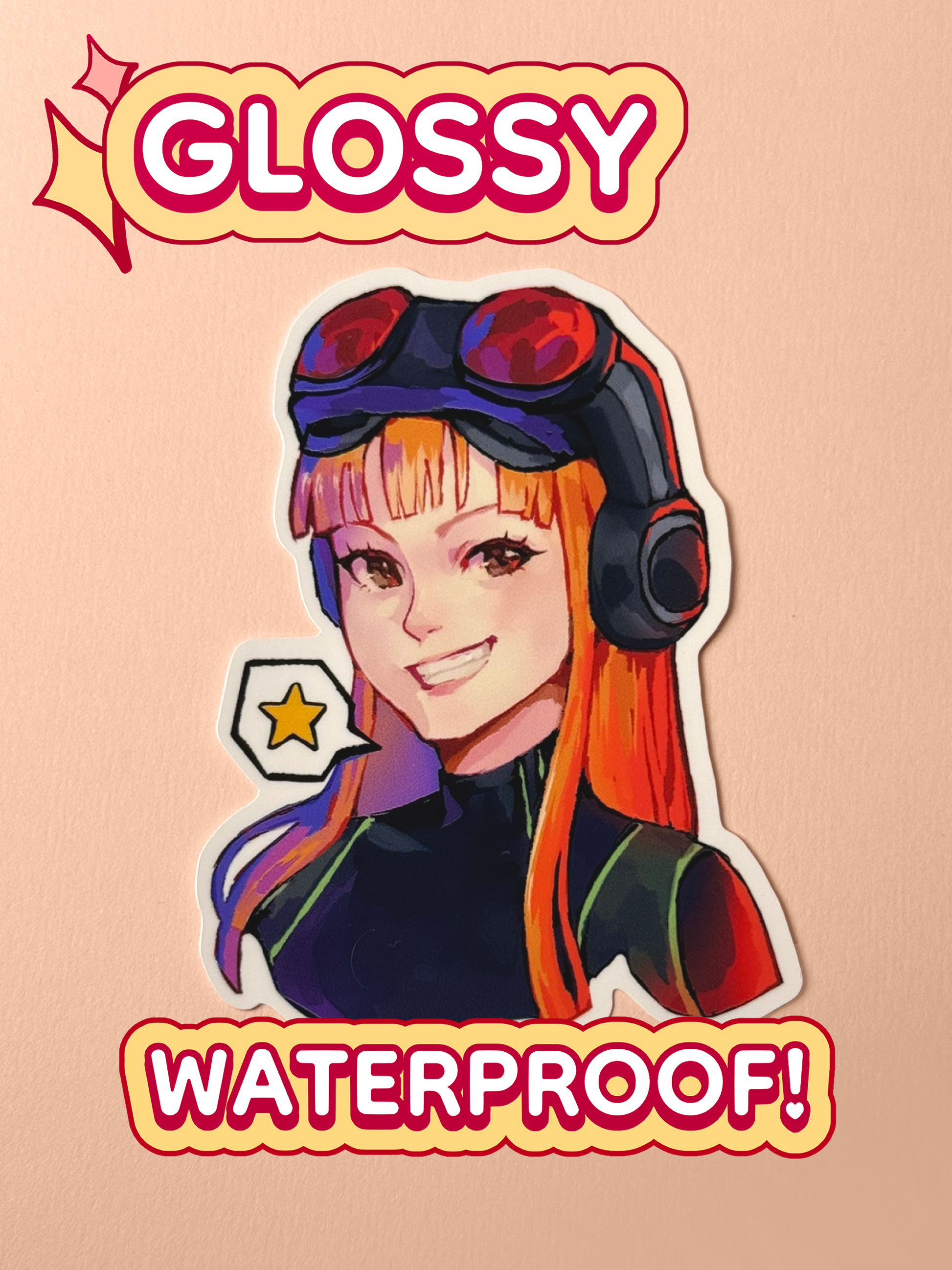 The Futaba Sakura sticker is glossy and waterproof.