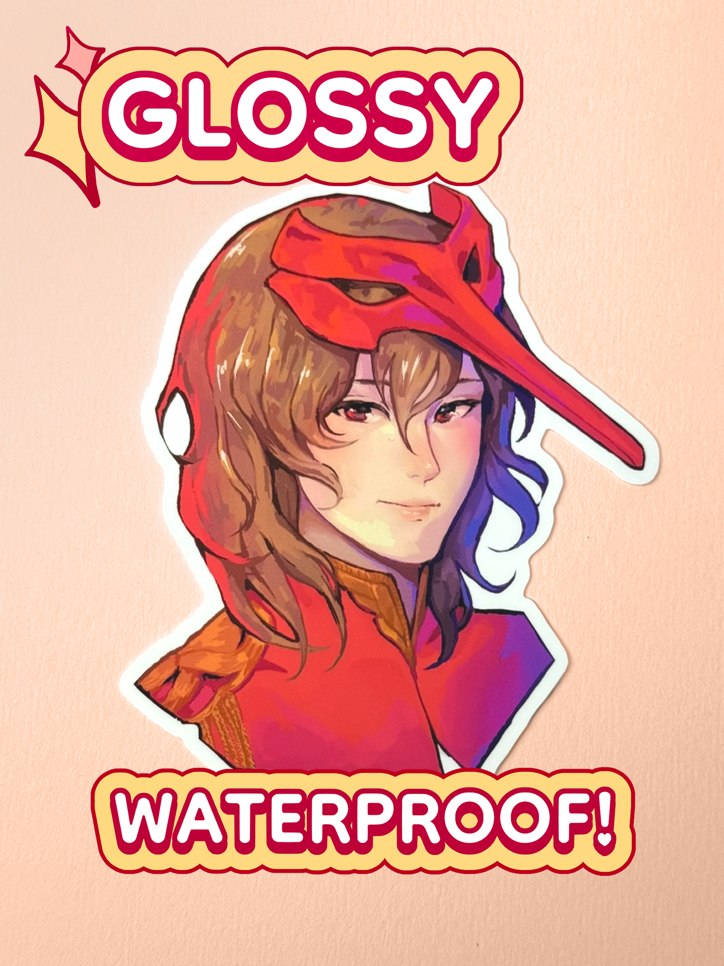 The Goro Akechi sticker is glossy and waterproof.