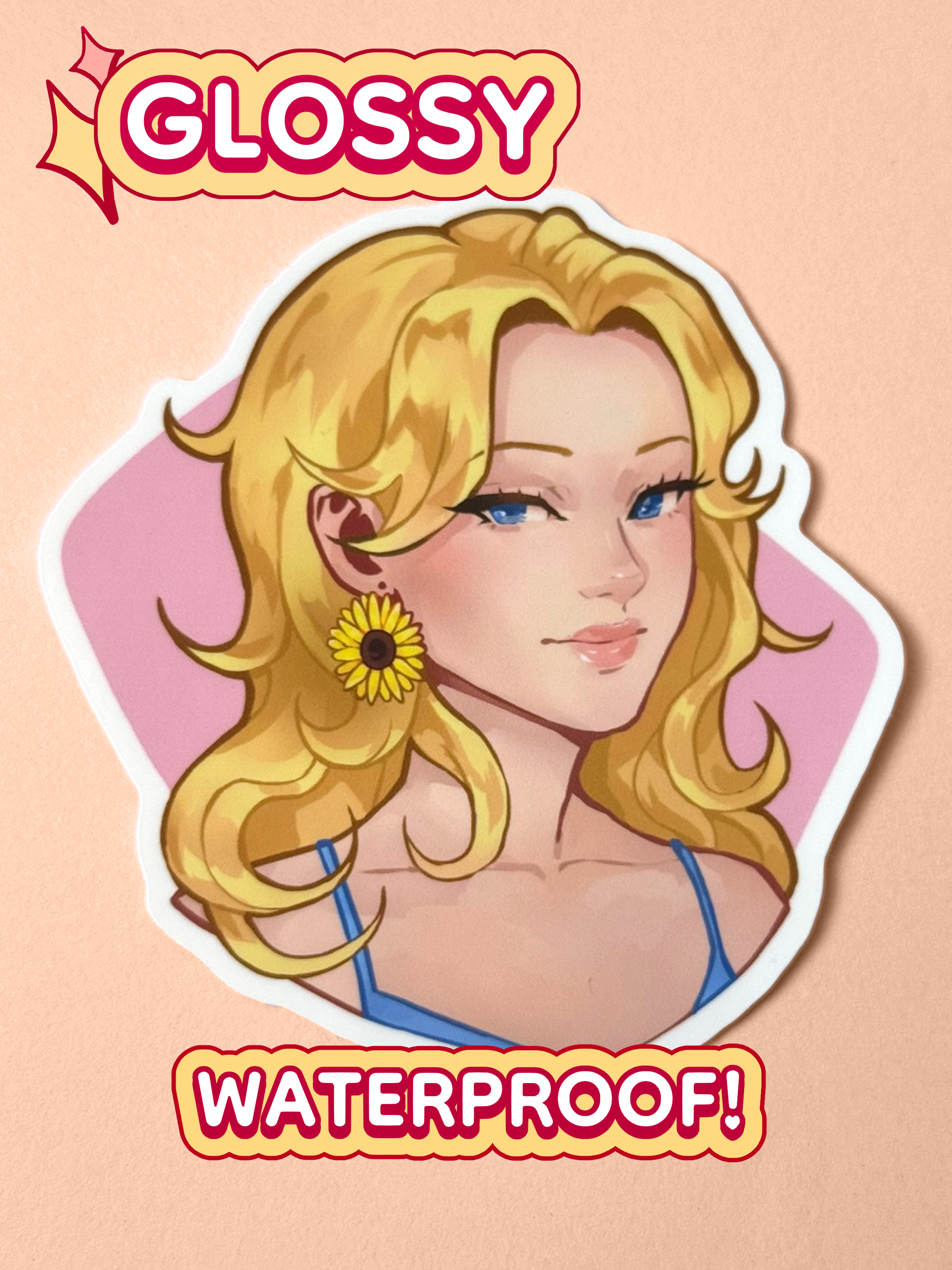 The Haley sticker is glossy and waterproof.