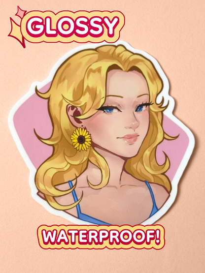 The Haley sticker is glossy and waterproof.