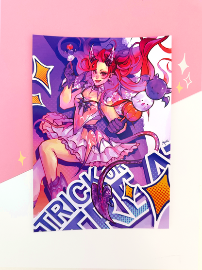 The Azuki Demon girl print displayed on paper.