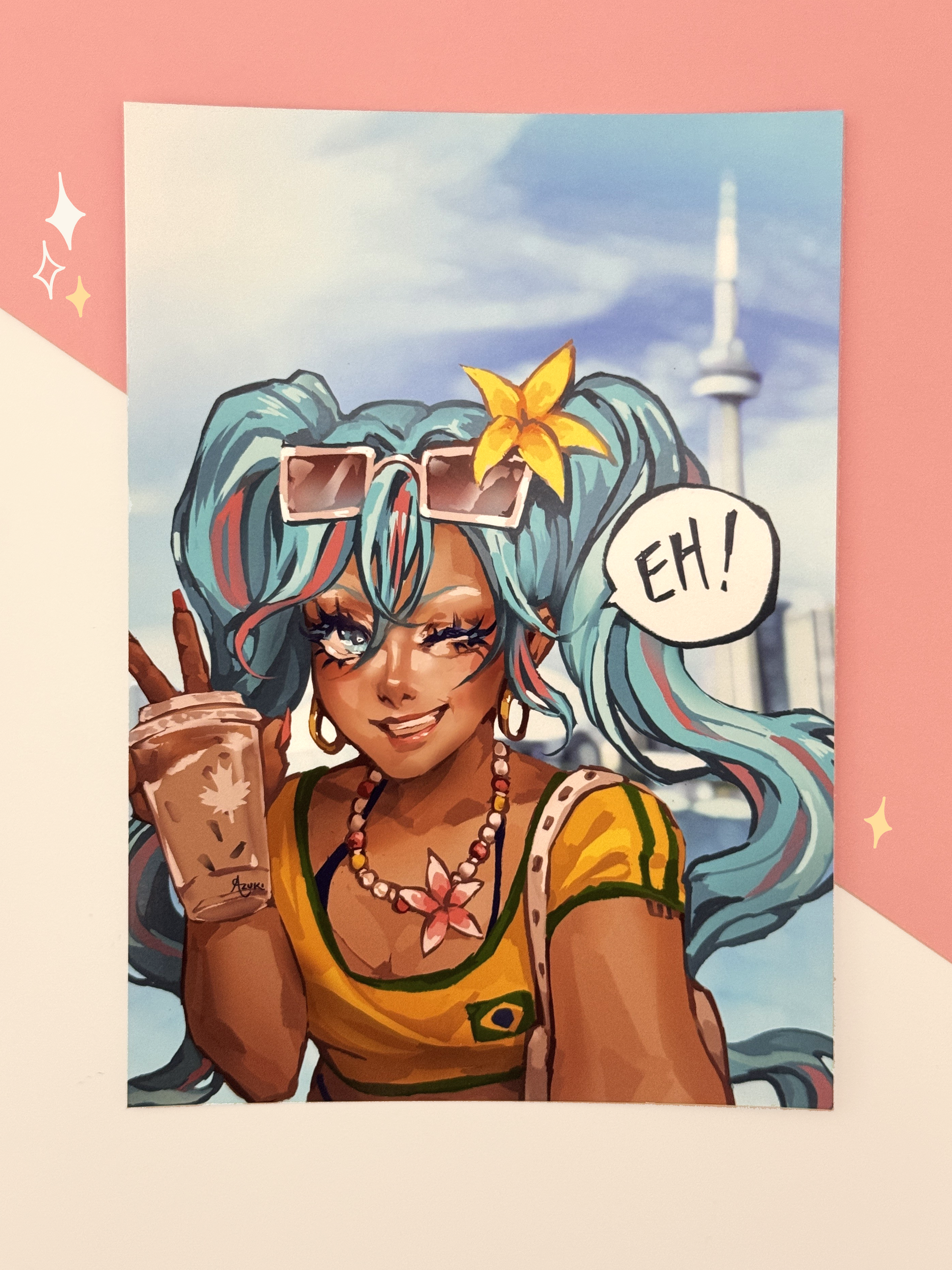 The Brazilian Miku print displayed on paper.