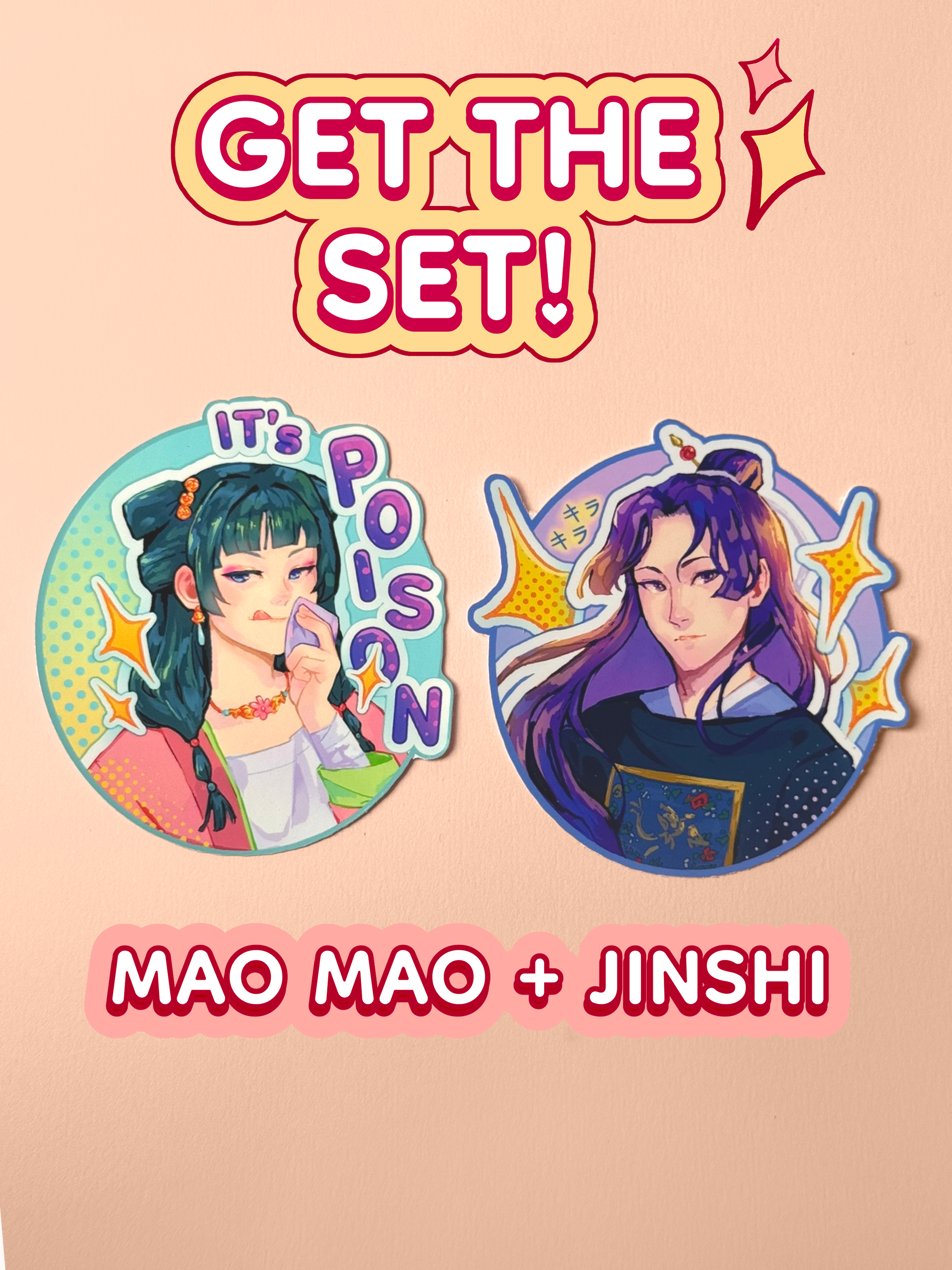 Buy the Mao Mao and Jinshi sticker set!