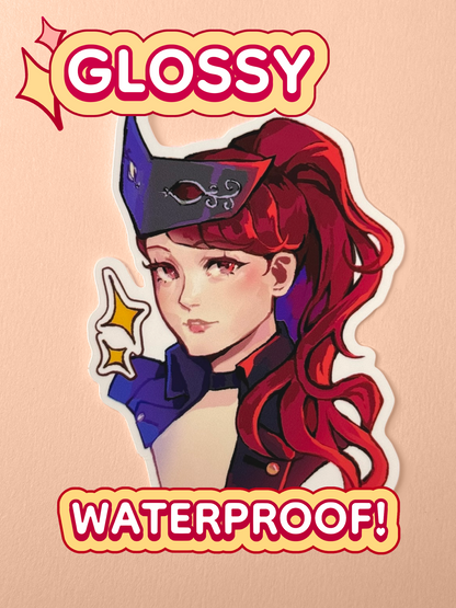 The Kasumi Yoshizawa sticker is glossy and waterproof.
