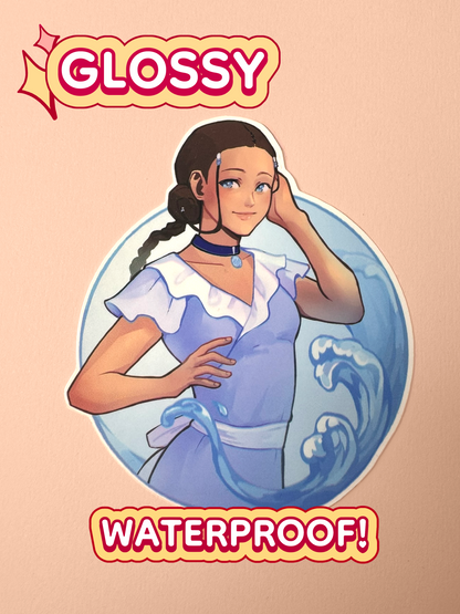 The Katara sticker is glossy and waterproof.