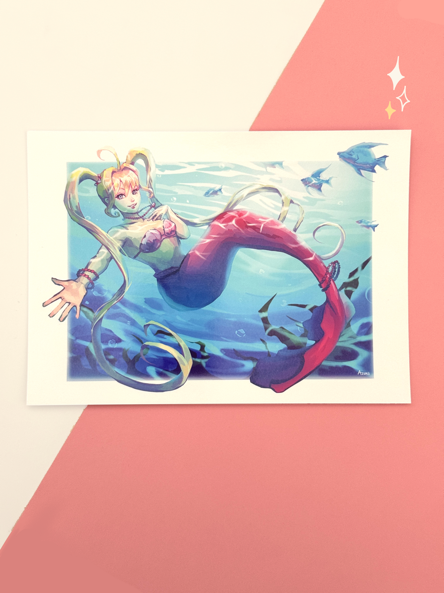 The Lucia Nanami print is displayed on paper.